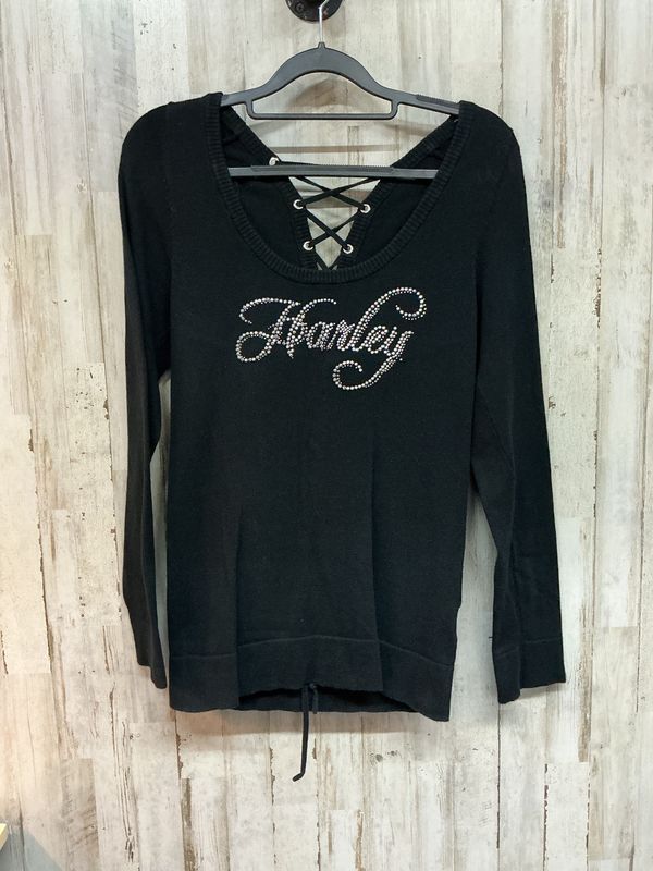 10180 HD Women's Black Harley Bling Long Sleeve Medium