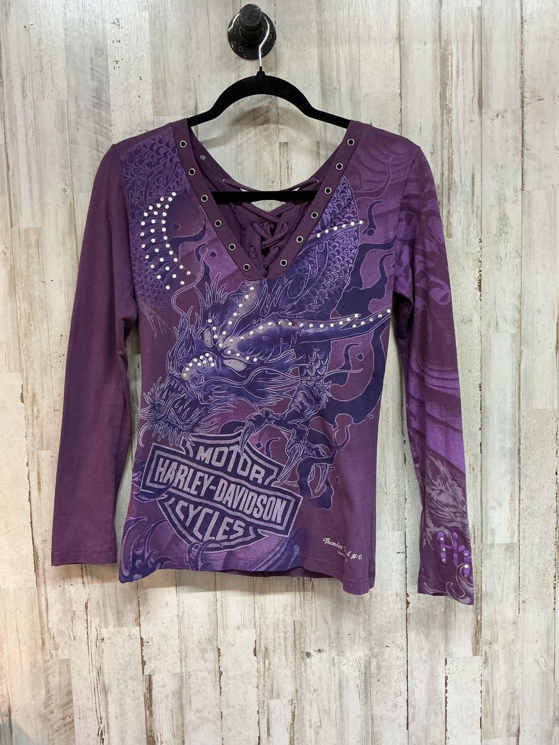 10180 HD Women's Purple Dragon Lace Up Long Sleeve Small