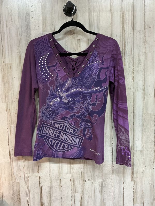 10180 HD Women's Purple Dragon Lace Up Long Sleeve Small