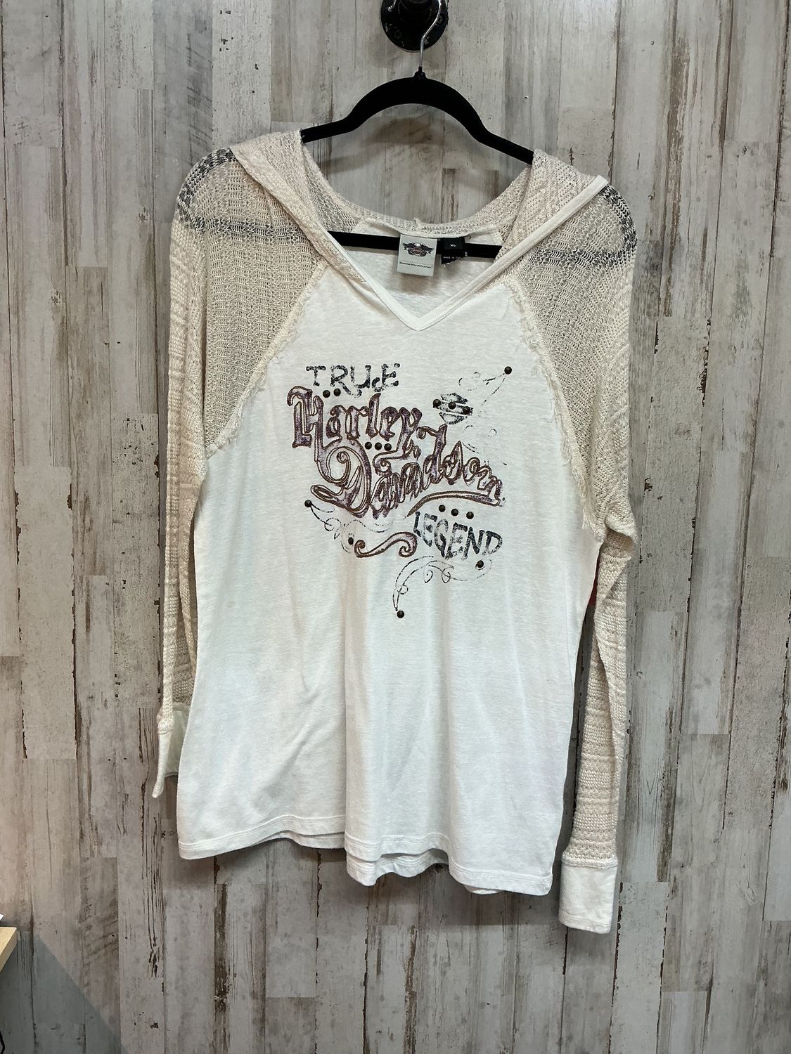 10184 HD Women's Cream Lace Long Sleeve W Hood XL