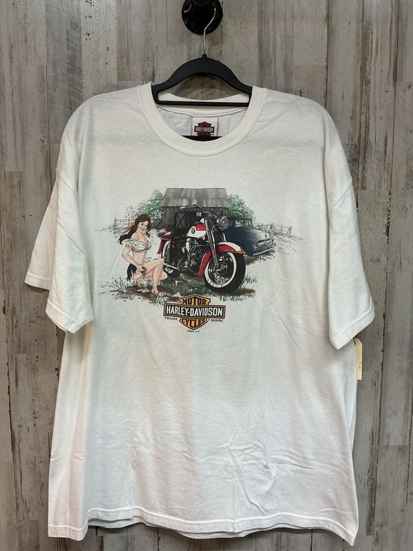 10059 HD Men's White W/ Pin Up Girl T-Shirt Size XL