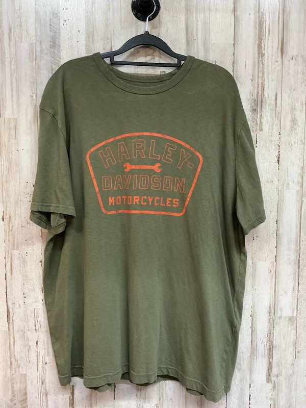 10189 HD Men's Olive Green W/ Orange Wrench Short Sleeve T-Shirt Size XL