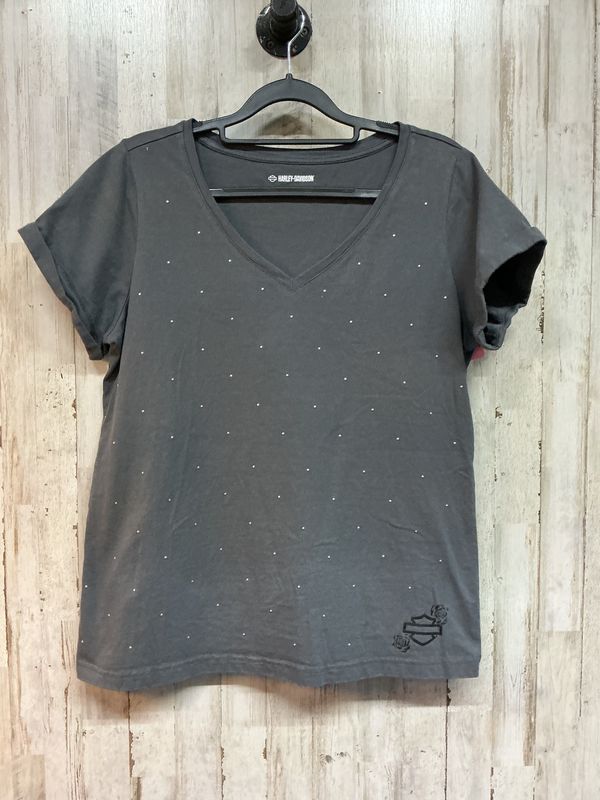 10190 HD Women's Grey W/ Silver Beads Black B&amp;S Roses Large