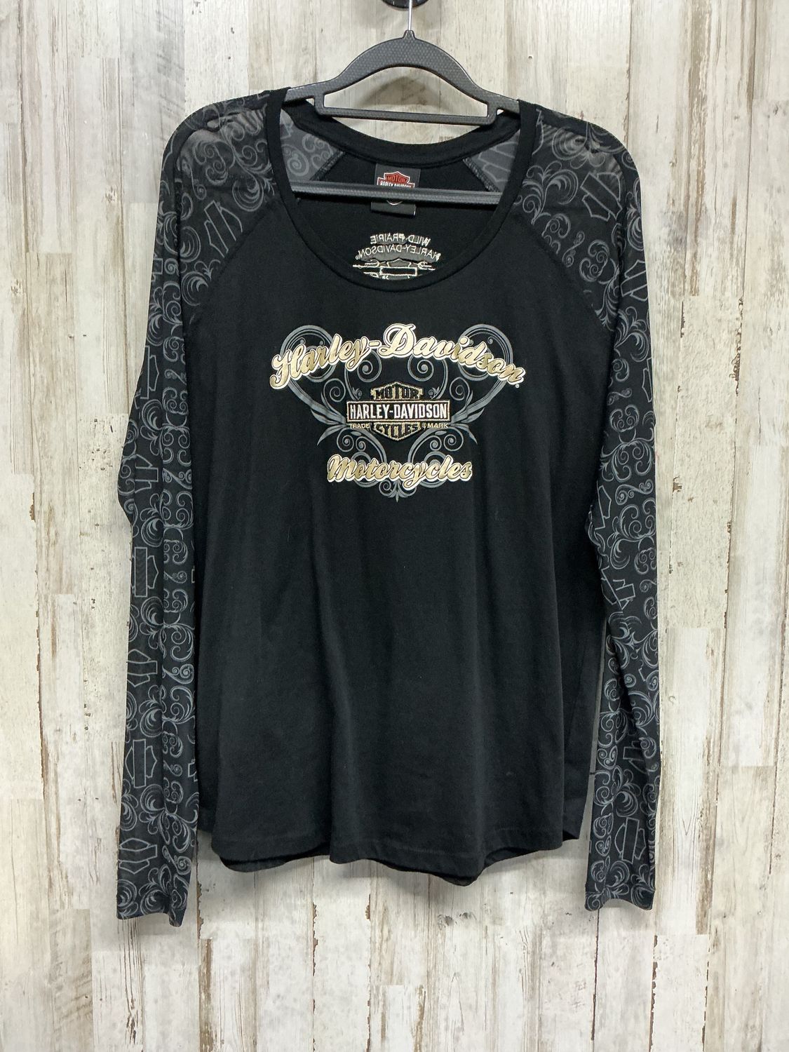 10190 HD Women's Black Sheer Sleeve W/ Gold B&amp;S  Large