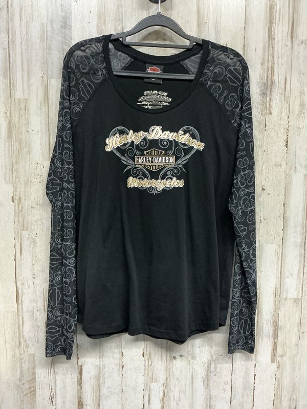 10190 HD Women's Black Sheer Sleeve W/ Gold B&amp;S  Large