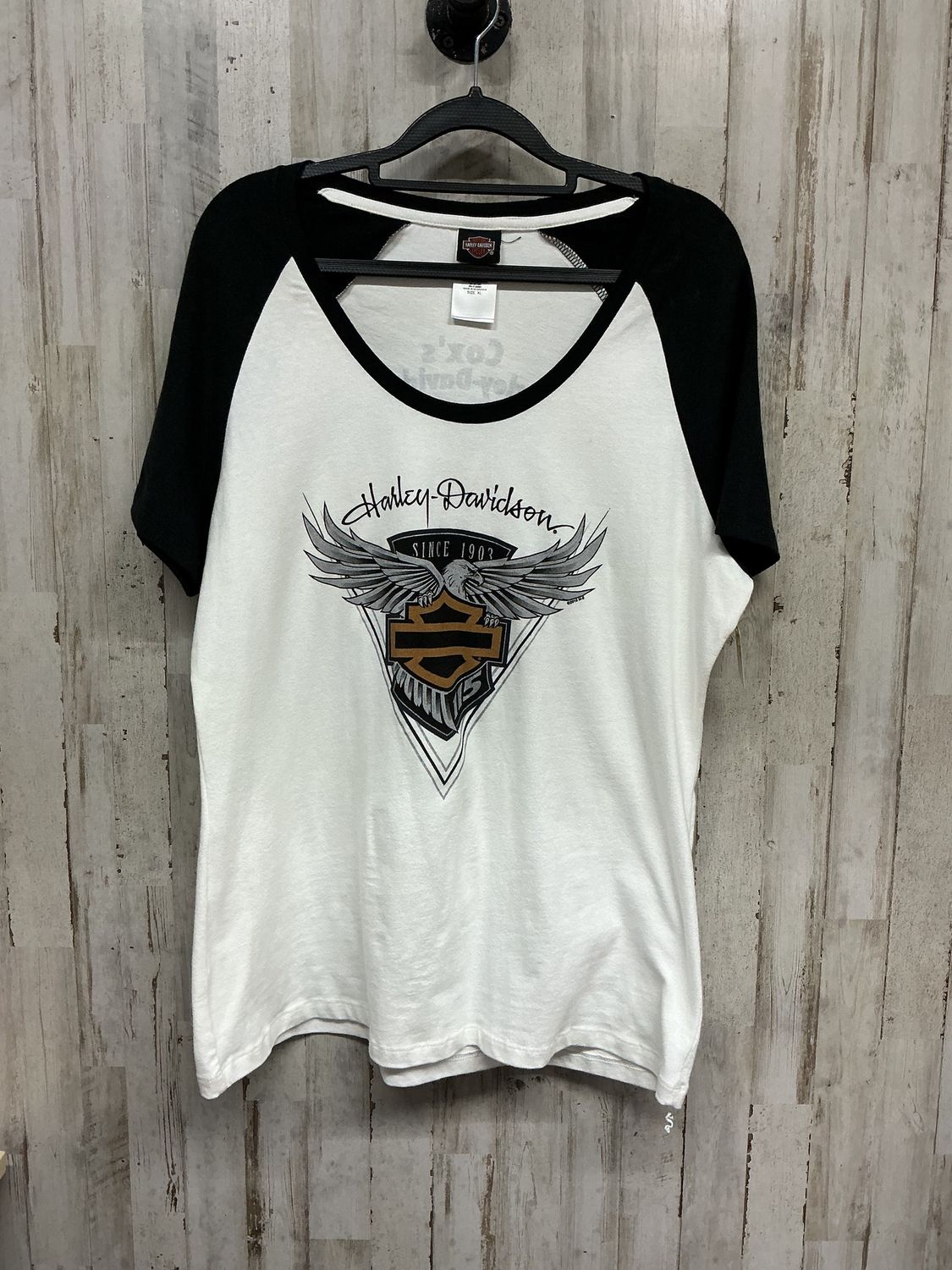 10203 HD Women's White &amp; Black  W/ Silver Eagle Brown B&amp;S  Short Sleeve Size XL