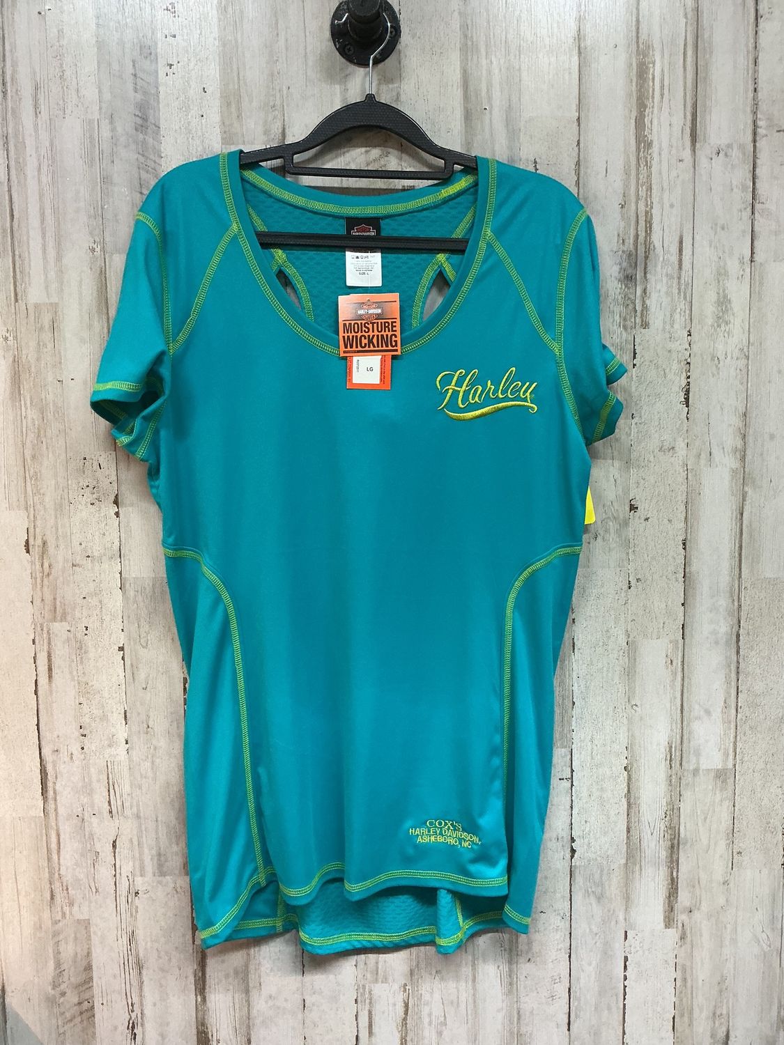 10203 HD Women's BNWT Teal W/ Yellow Trim Moisture Wicking Size Large