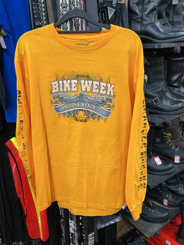 10213 HD Men's Long Sleeve Yellow Daytona Bike Week 2018 LG