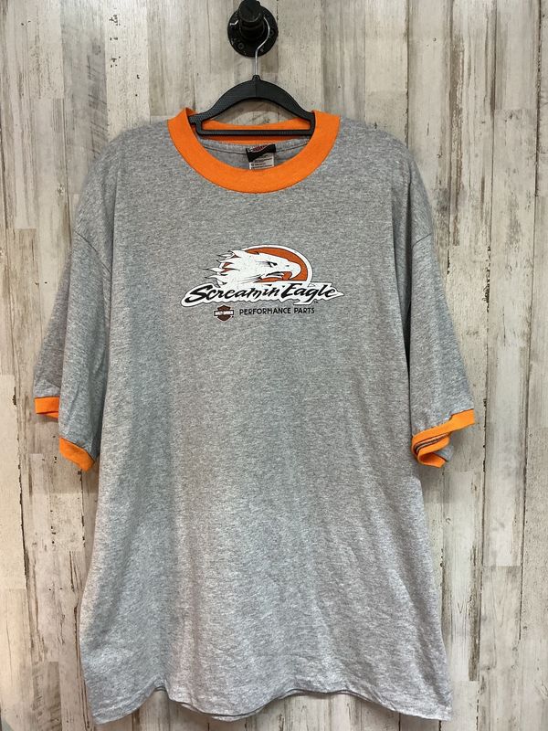 10059 HD Men's BNWT Gray/Orange Short Sleeve  Screamin Eagle XL