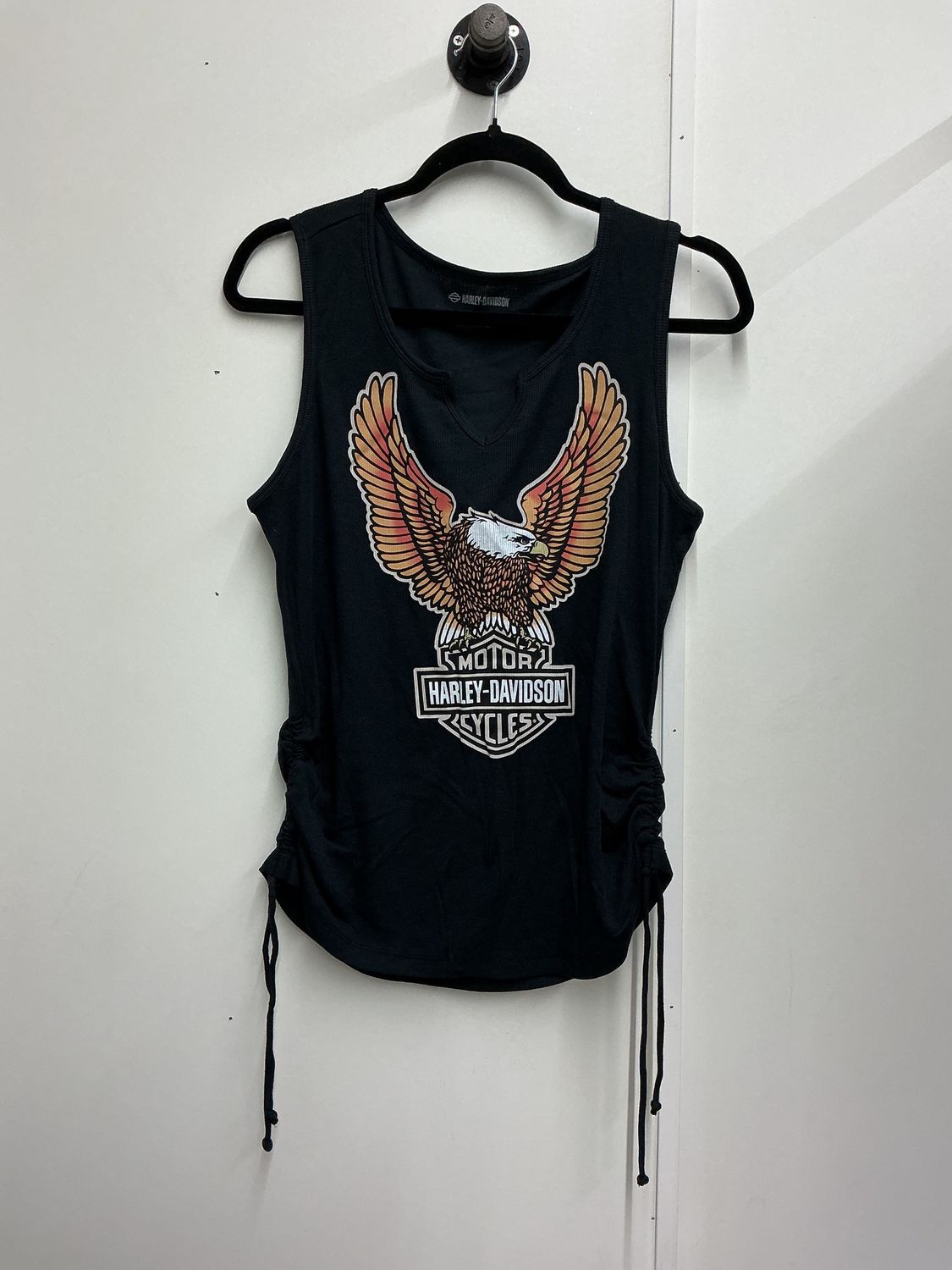 0001 HD Women's BNWT Black Soaring Eagle Sinch Sides Tank Top Medium
