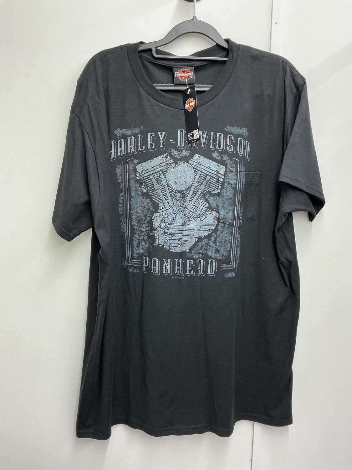 10001 HD Men's BNWT Black W/ Grey Panhead Pueblo, CO Short Sleeve XL