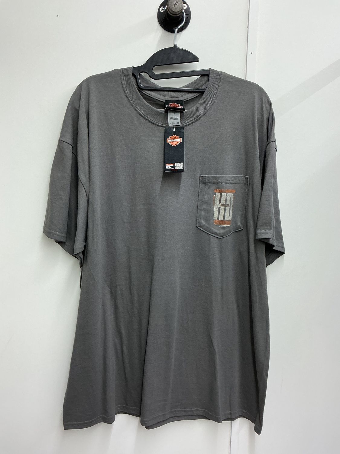 10001 HD Men's BNWT Dark Grey W/ New River Jacksonville. NC Short Sleeve XL