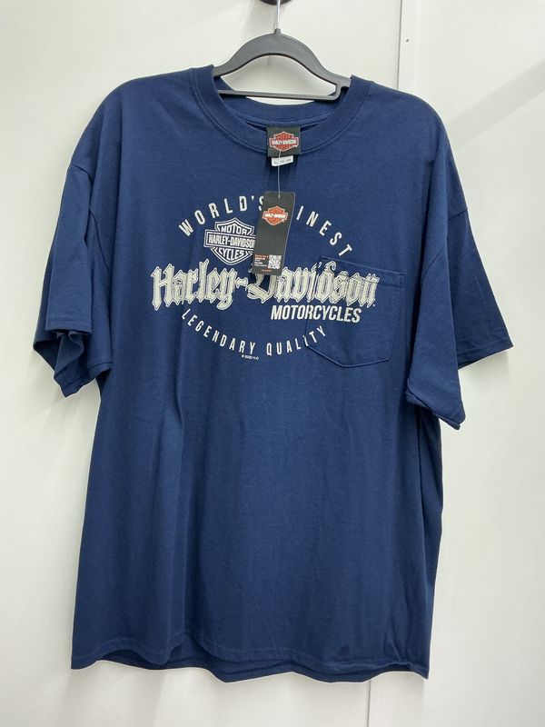 10001 HD Men's BNWT Blue Flag Bike W/ Larry's Galeton, PA Short Sleeve XL