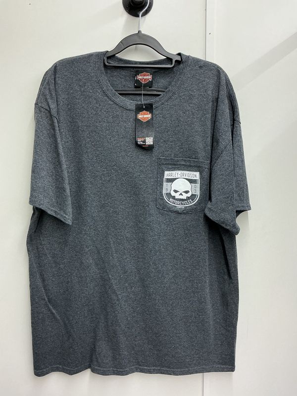 10001 HD Men's BNWT Dark Grey Gold Compass  Shallotte NC Short Sleeve XL