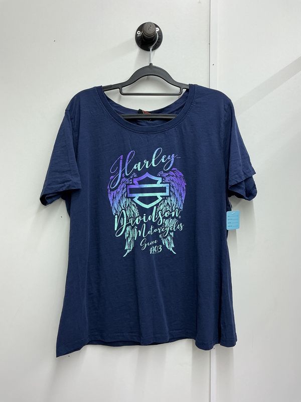 10001 HD Women's Blue W/Teal BS/Wings Bozeman MT T-Shirt 2XL