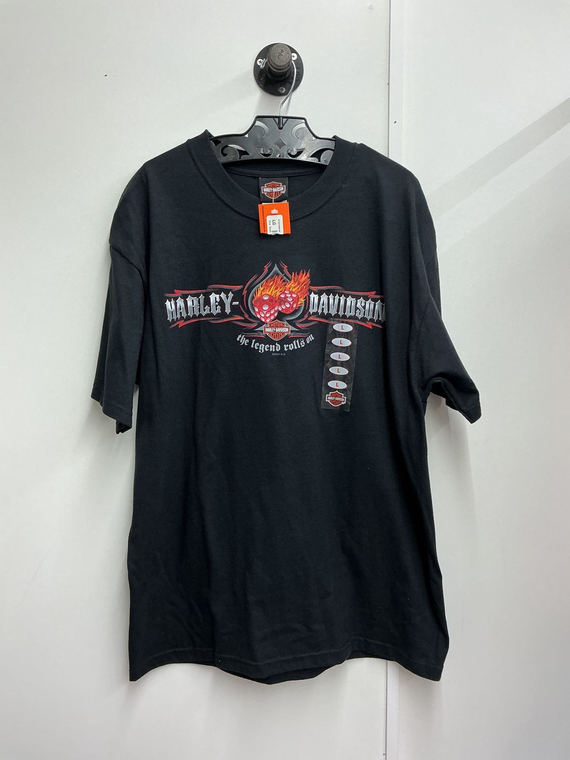 10223 HD Men's BNWT Black W/ Red Dice Ray Price Raleigh NC T-shirt Large