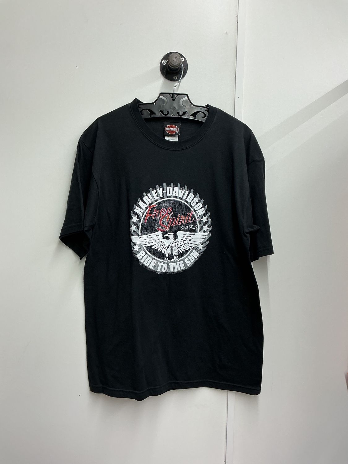 10223 HD Men's Black W/White Ride to the Sun Prince George VA T-Shirt Med.