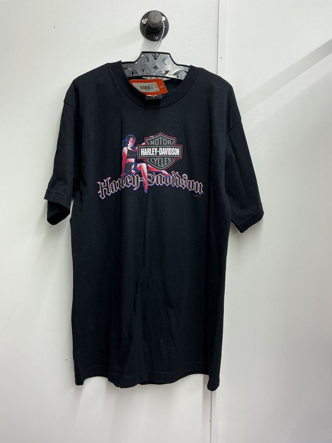 10223 HD Men's BNWT Black W/ Pin-Up Girl Pineda Melbourne FL T-Shirt Large