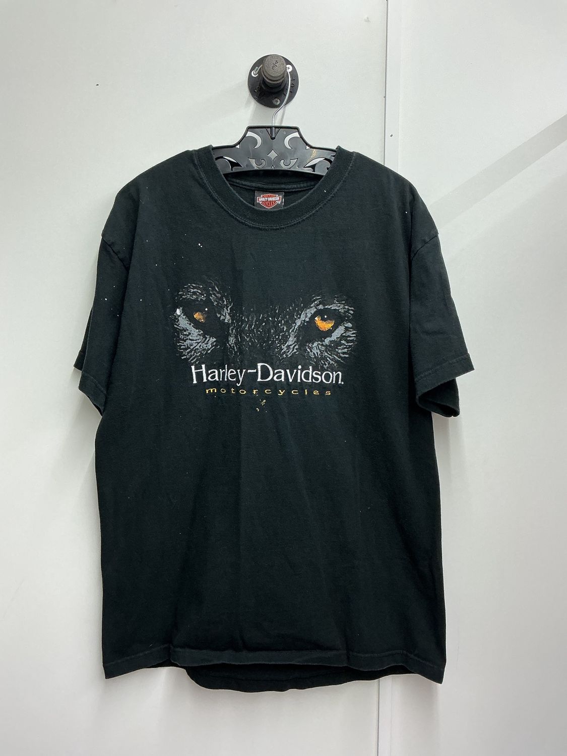 10223 HD Men's Black W/ Gold Eyes Prince George VA T-Shirt Large