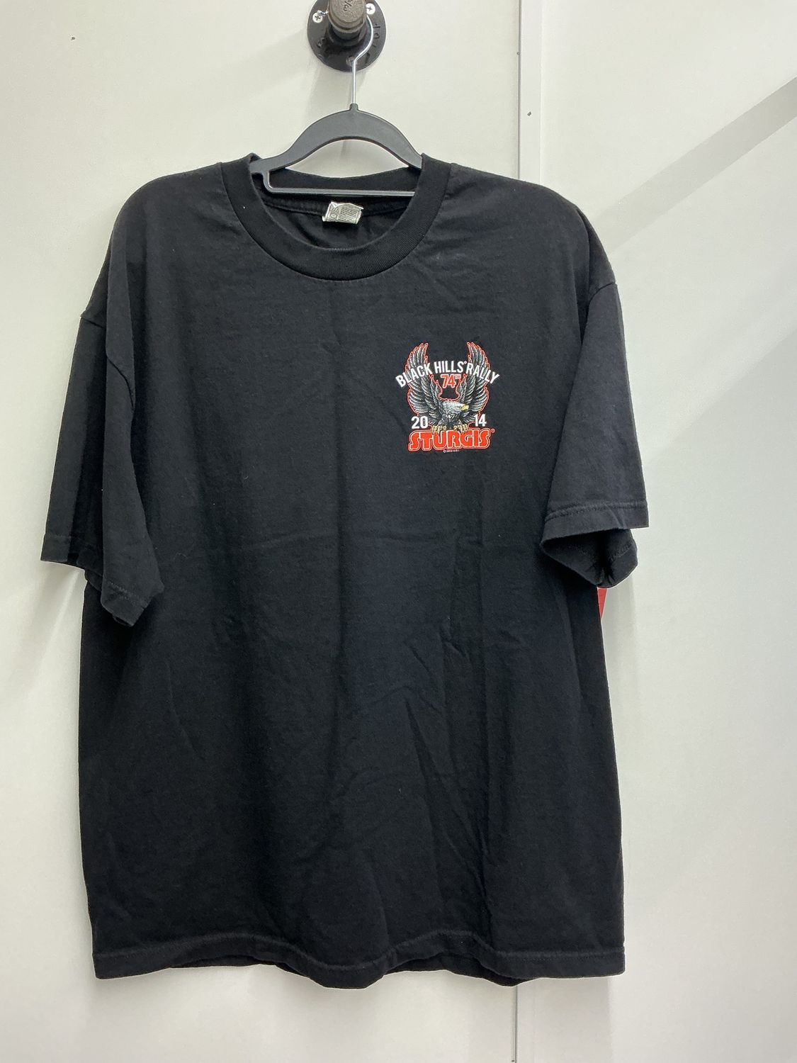 10224 Men's Black W/ Orange Eagle Sturgis 2014 Bike Rally T-Shirt XL