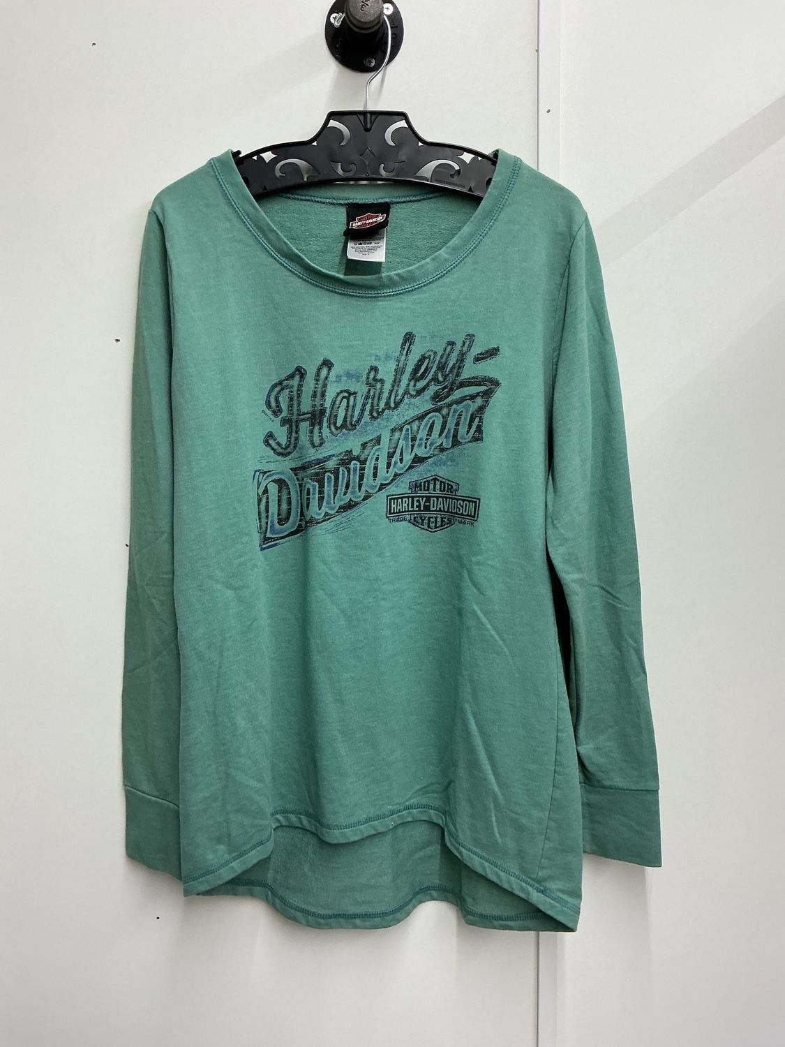 10001 HD Women's Green W/ Black B&amp;S El Paso TX Long Sleeve Sweaatshirt Small