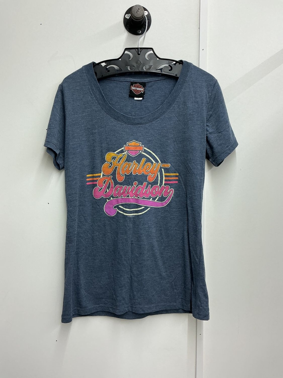 10001 HD Women's Blue W/ Orange &amp; Pink B&amp;S Marion IL T-Shirt Large