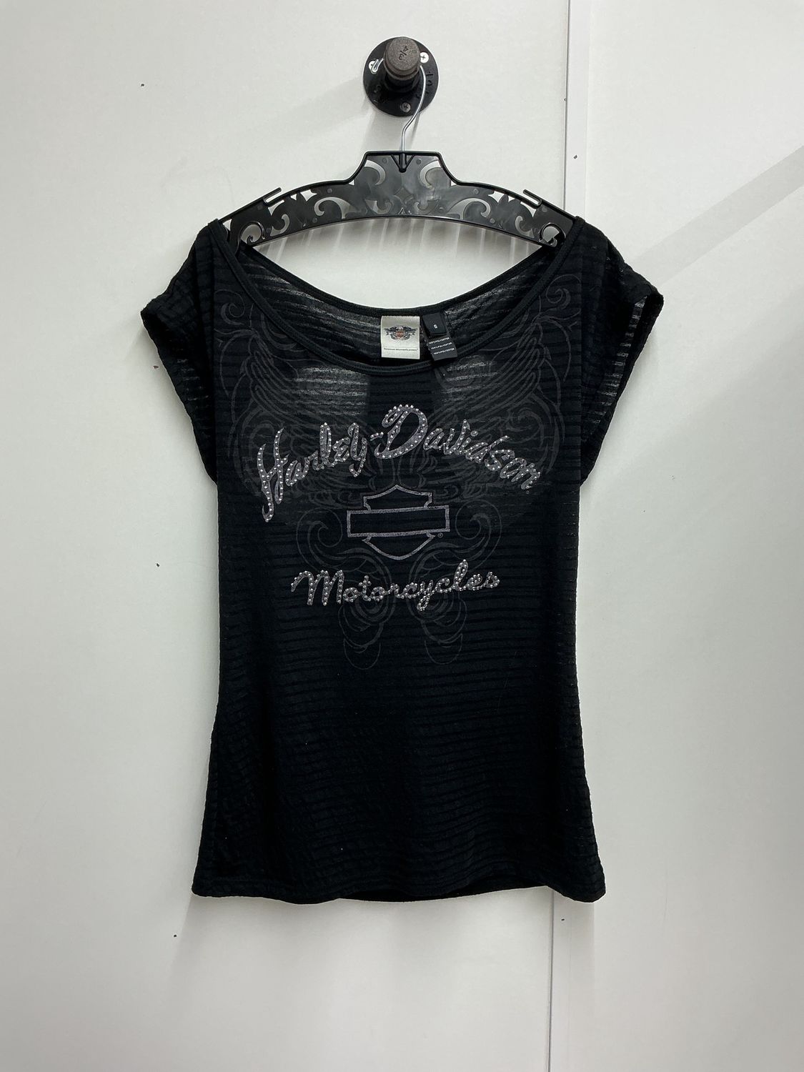 10225 HD Women's Black Beaded B&amp;S W/ Racerback Tank Small