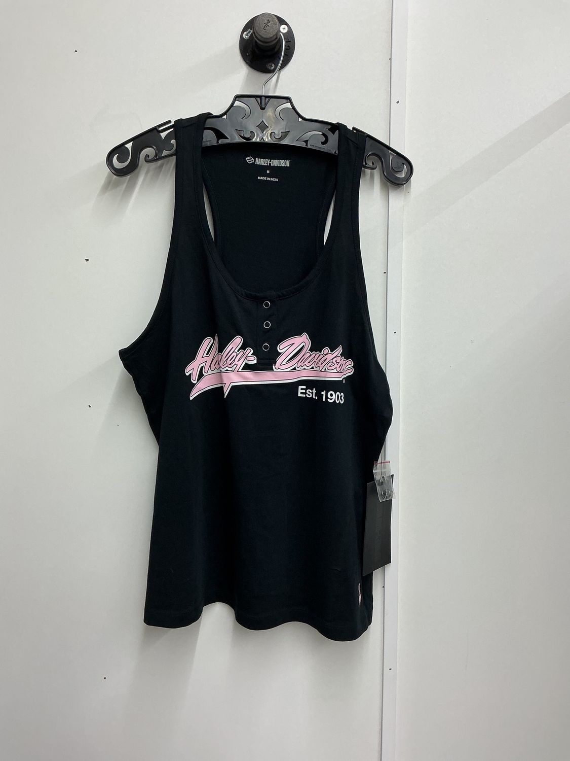 10225 HD Women's BNWT Black W/ Pink HD &amp; B&amp;S Tank Top Medium