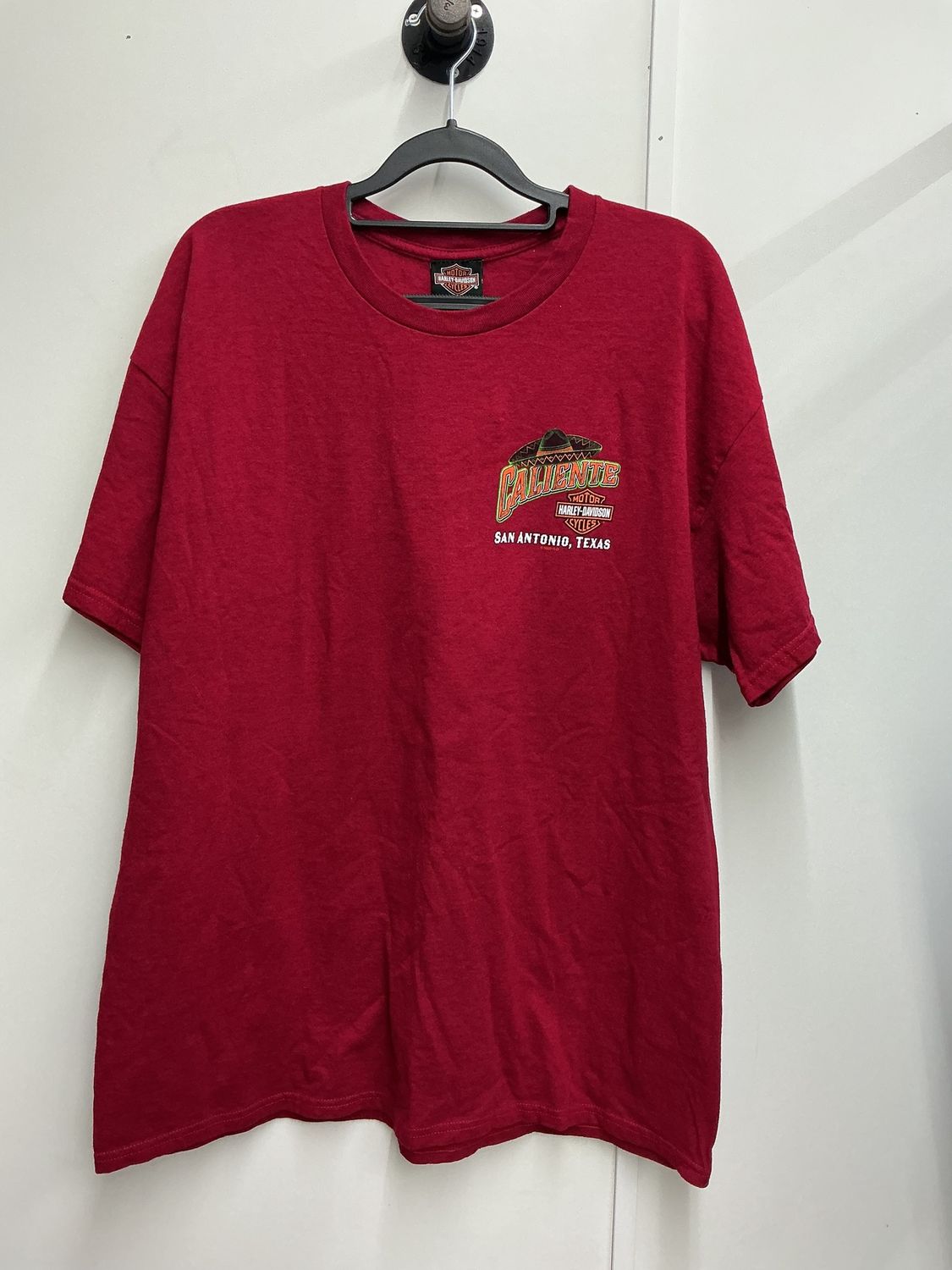 10230 HD Men's Red W/ Green Skull Violinist Caliente T-Shirt XL