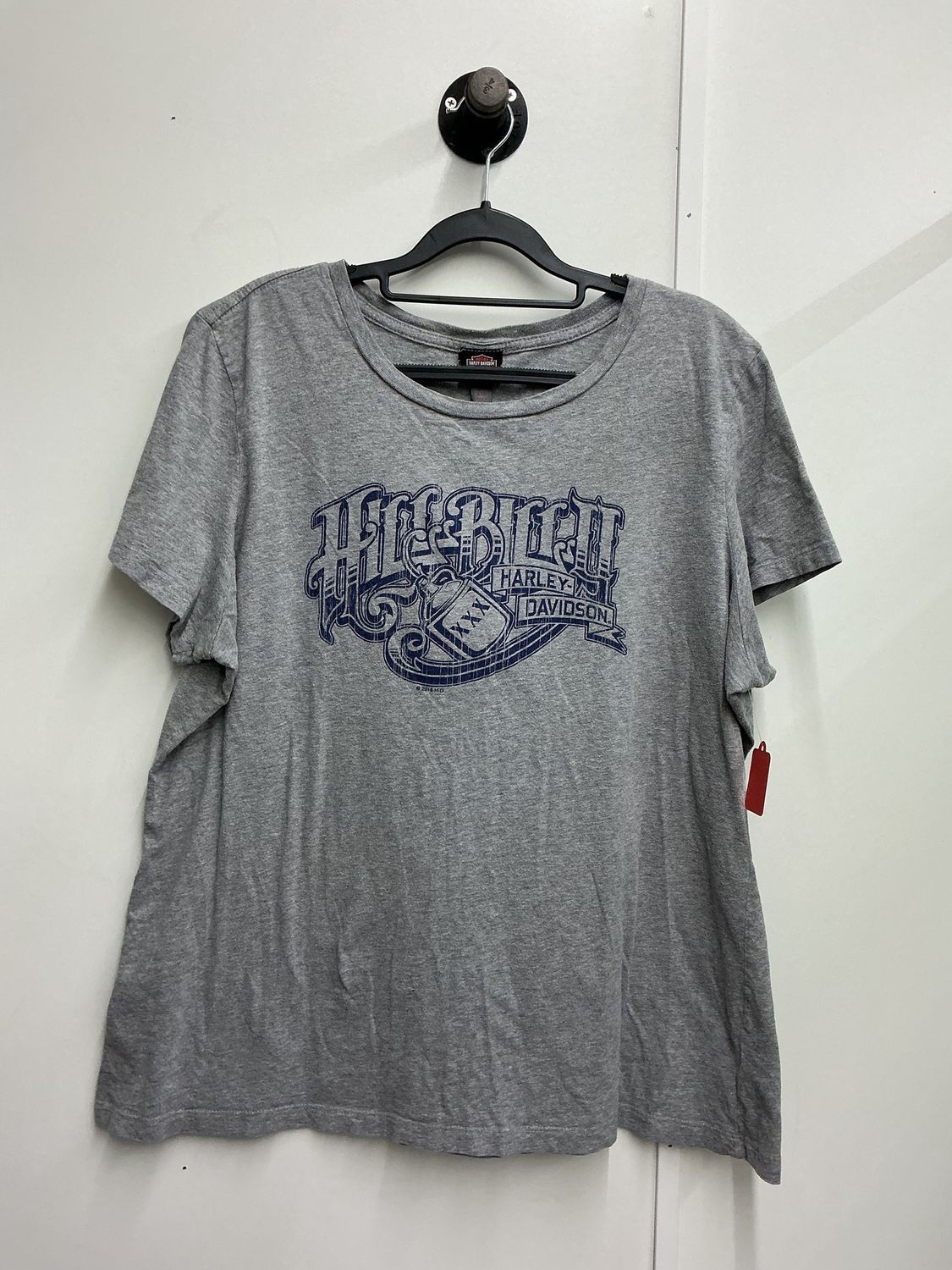 10230 HD Women's Heather Grey W/ Blue Hillbilly B&amp;S T-Shirt 2XL
