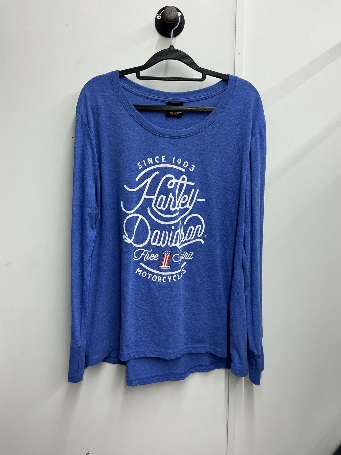 10230 HD Women's Blue W/ White HD Red #1 Boneyard Long Sleeve 2XL