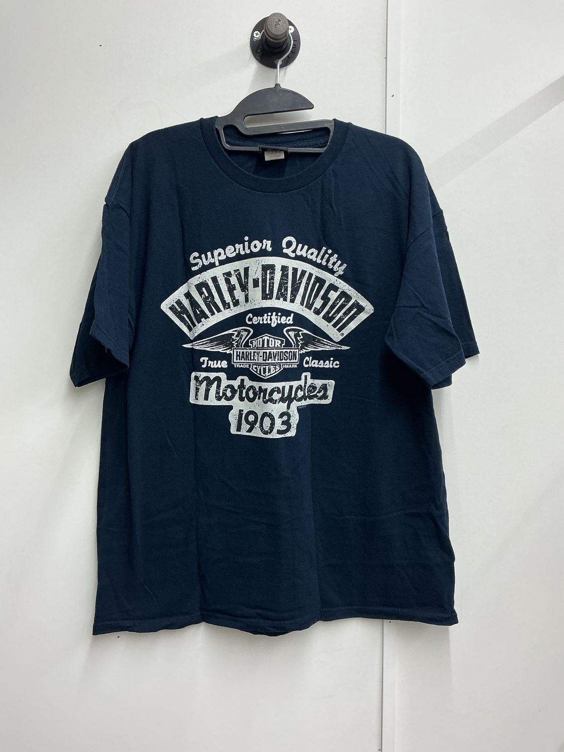 0001 HD Men's Dark Blue W/ White B&amp;S Wings New River T-Shirt Large