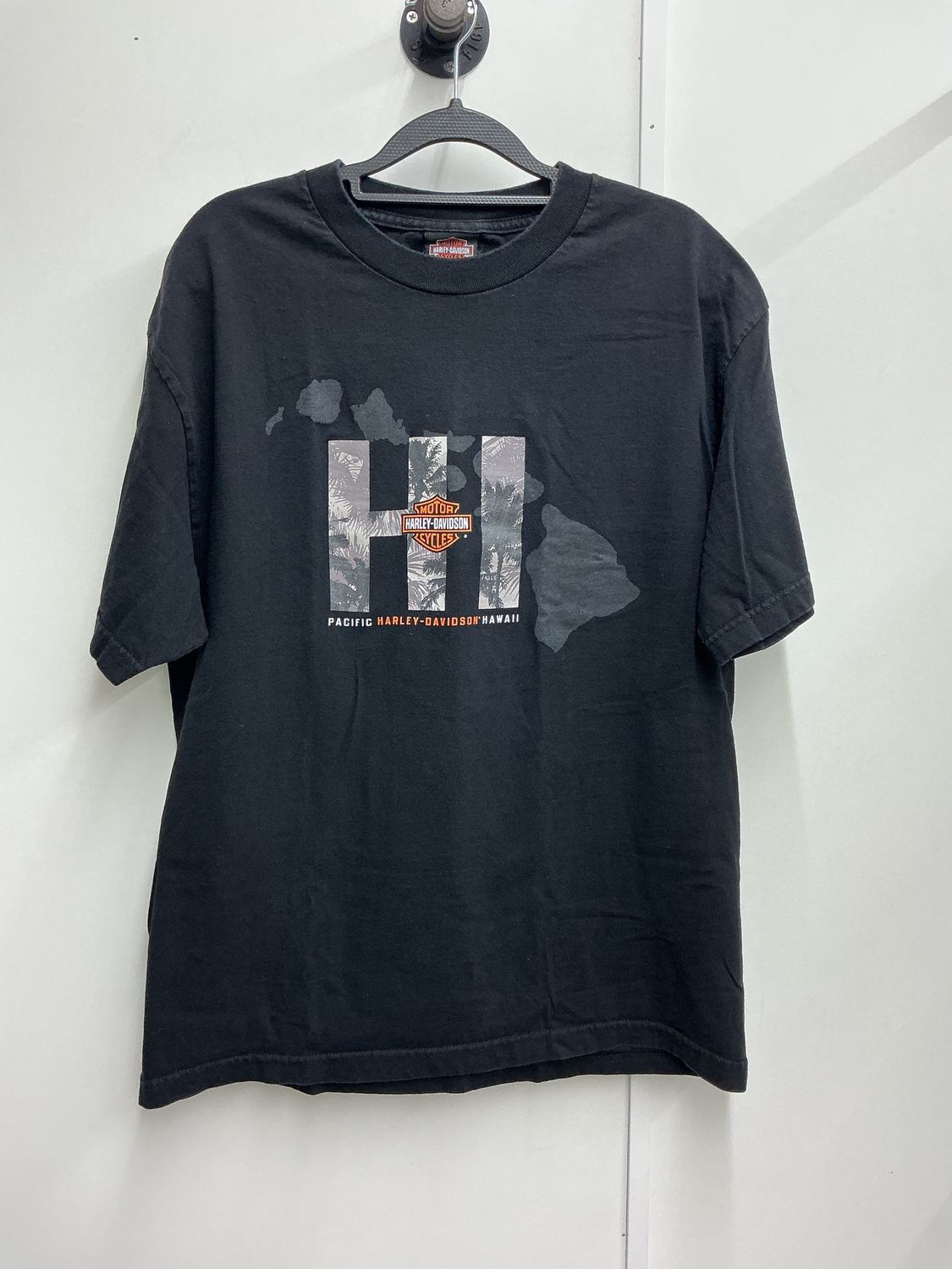 0001 HD Men's Black W/ Grey &amp; Orange HI B&amp;S T-Shirt Large