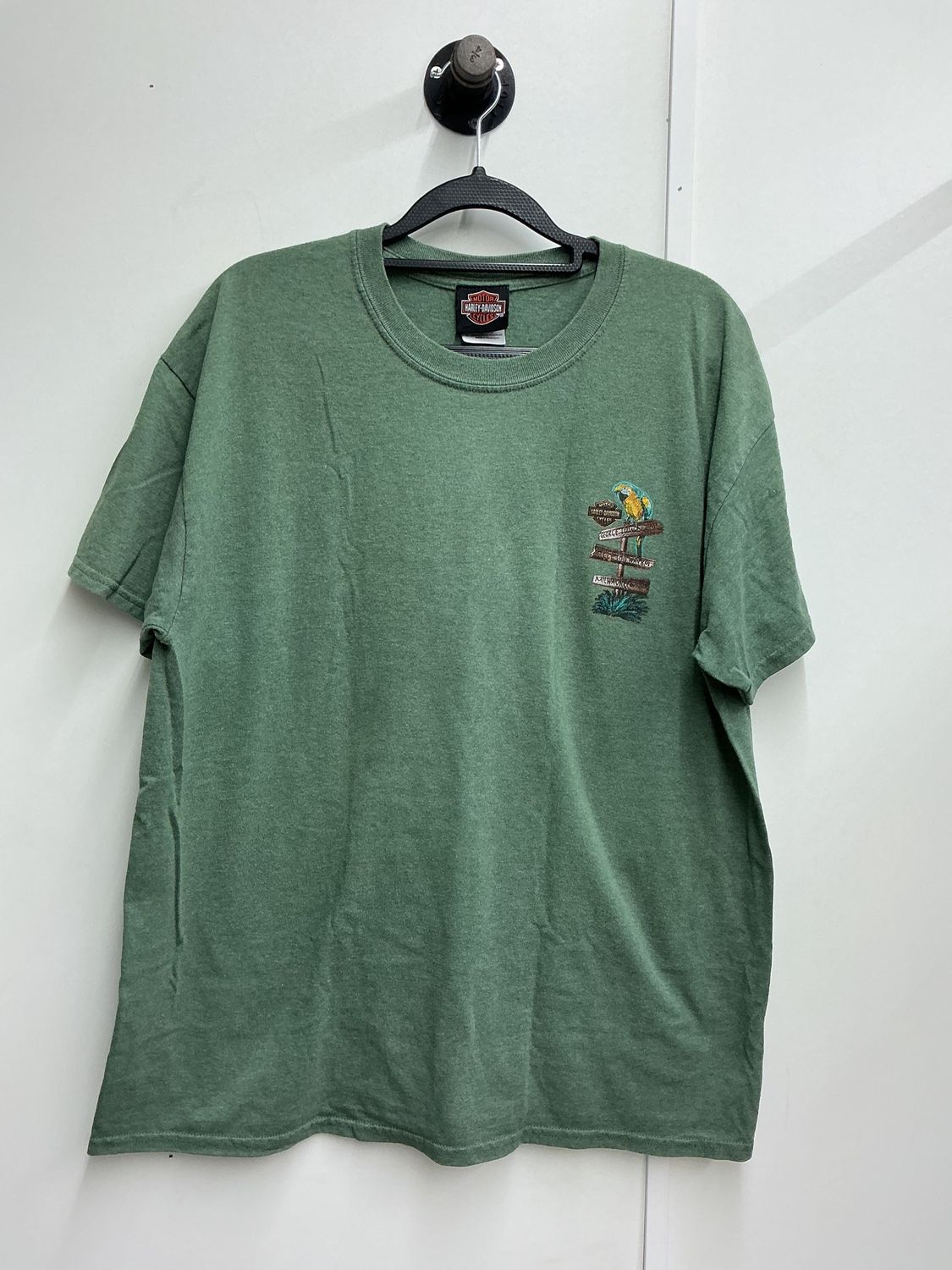 0001 HD Men's Green W/ Parrot Grand Cayman T-Shirt Large