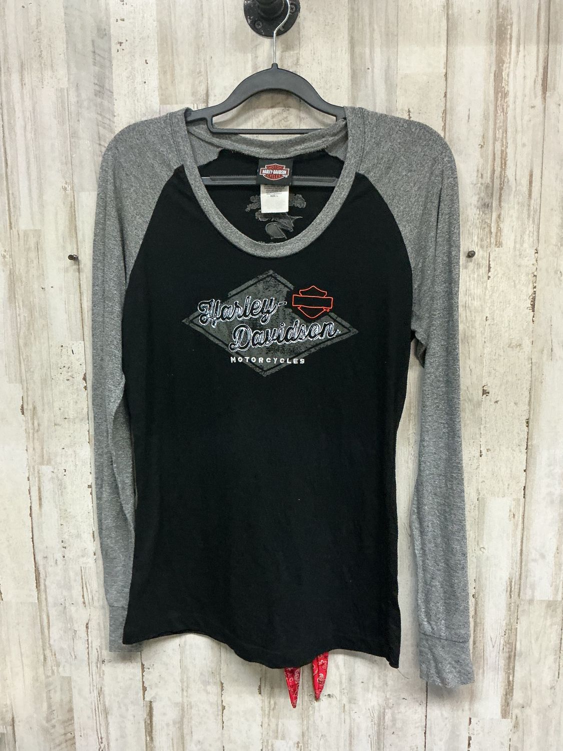 10001HD Women's Bl/Grey W/Logo &amp; B&amp;S Long Sleeve Top Large