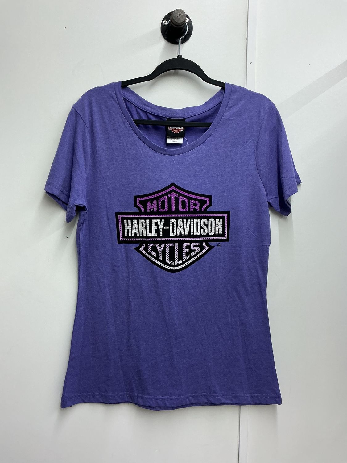 10224 HD Women's BNWT Purple W/ Blingy B&amp;S T-Shirt Large
