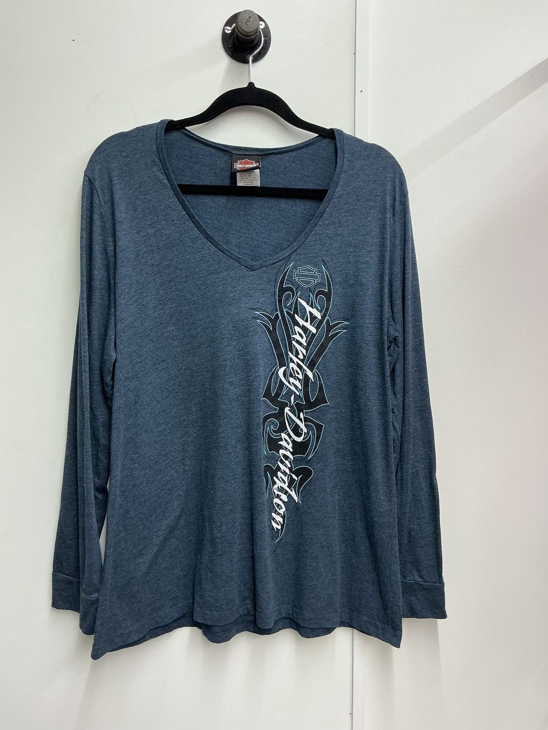 10224 HD Women's Blue W/ Black &amp; White B&amp;S Tribal Long Sleeve 2XL