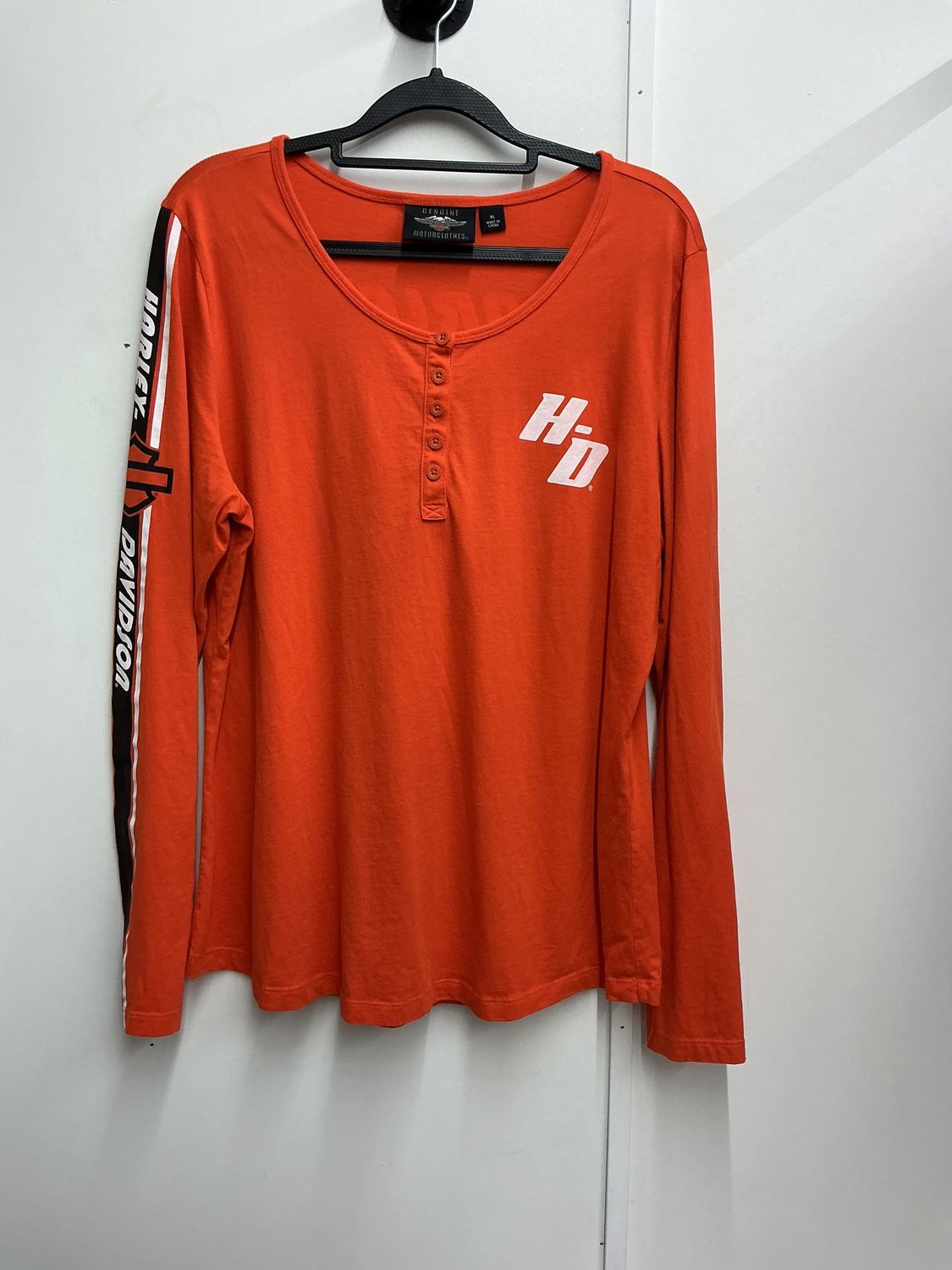 10224 HD Women's Orange W/ Black &amp; White B&amp;S Stripes  Long Sleeve XL