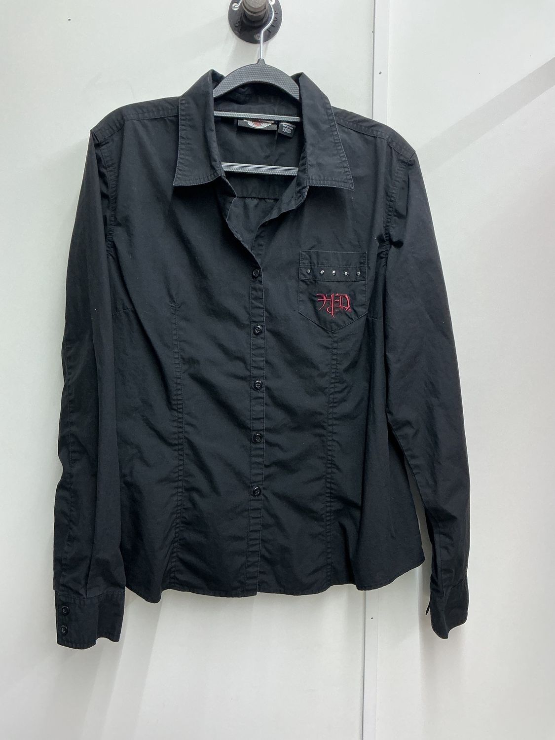 10224 HD Women's Black W/ Red EMB HD Long Sleeve XL