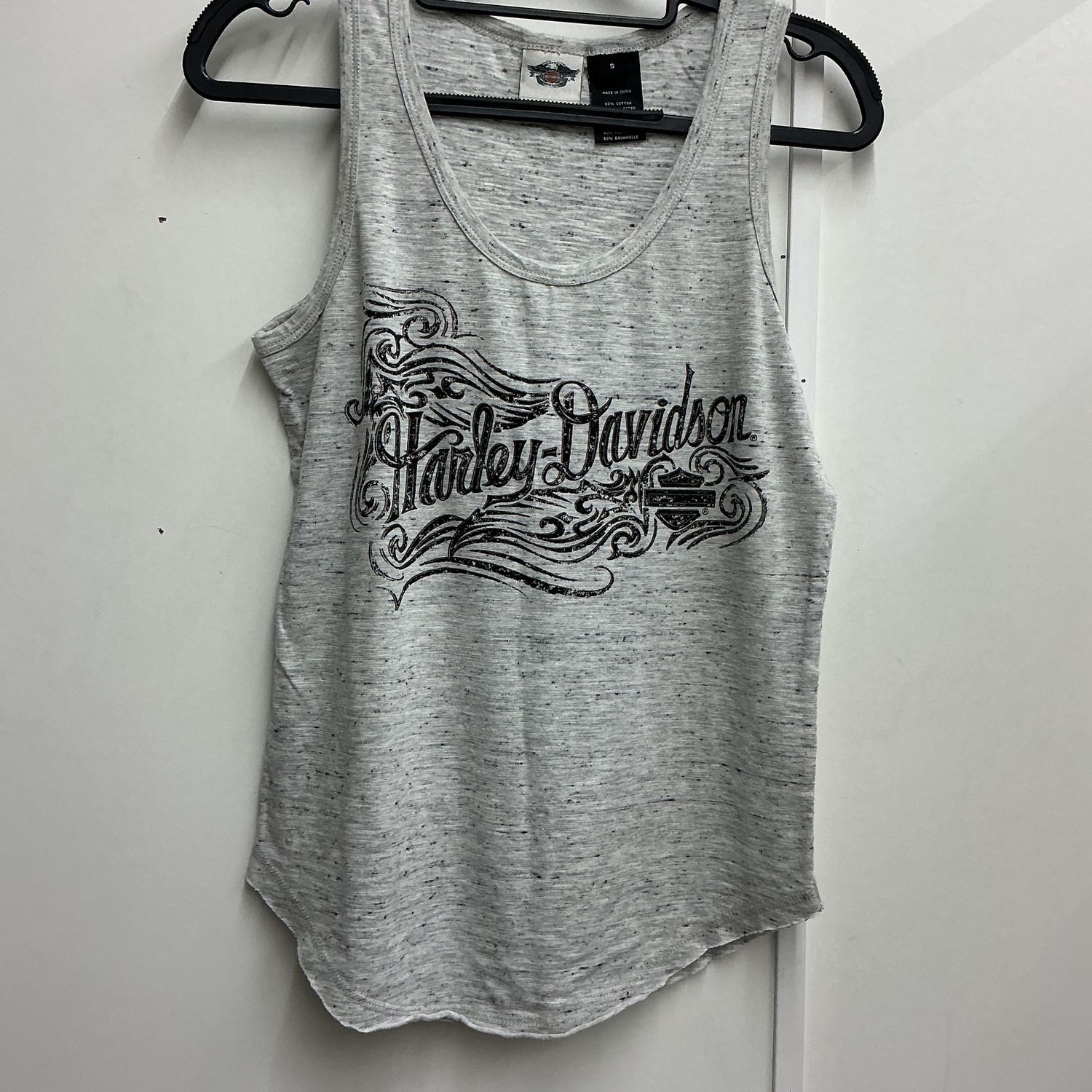 10001 HD Women's Heather Grey W/ Black HD Tank Top Small