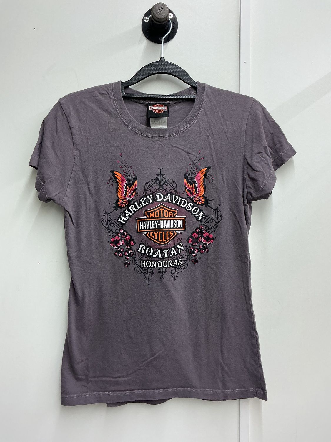 10001 HD Women's Purple Pink &amp; Orange Butterflies B&amp;S Roatan Honduras Medium