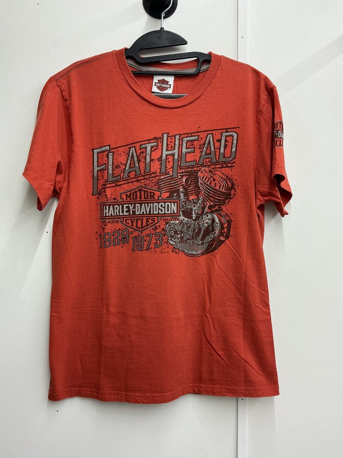 10001 HD Men's Orange W/ Grey Flathead Engine B&amp;S  T-Shirt Medium