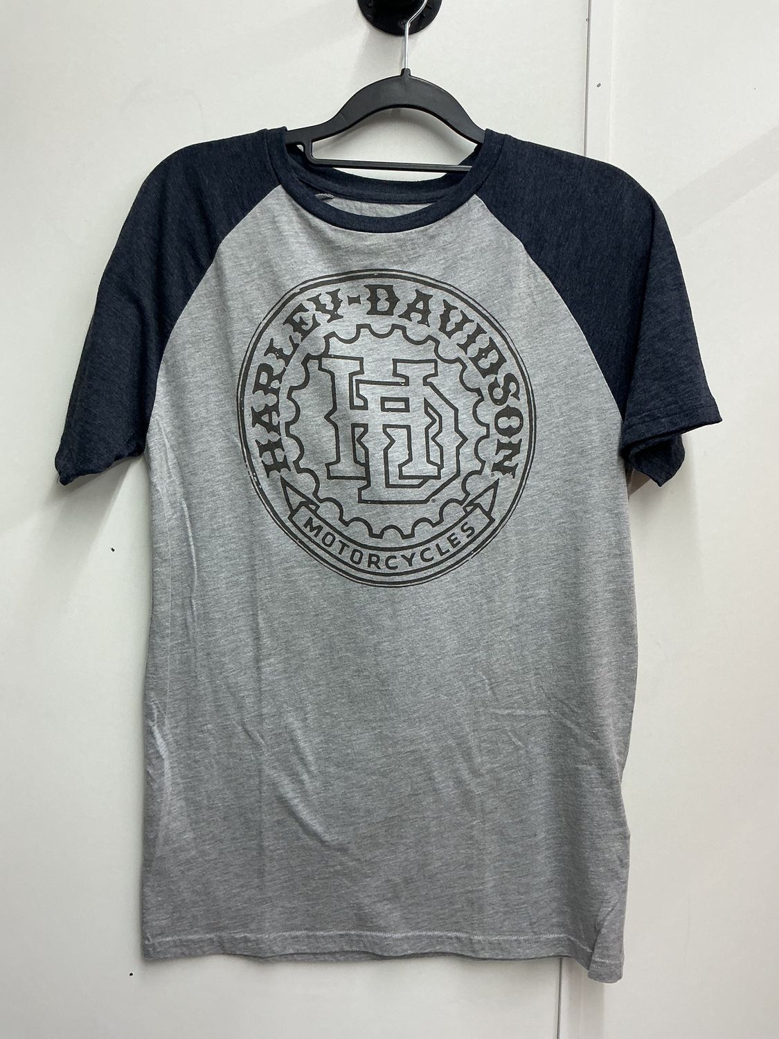 10001 HD Men's Heather Grey &amp; Blue W/ Grey Gear HD T-Shirt Medium