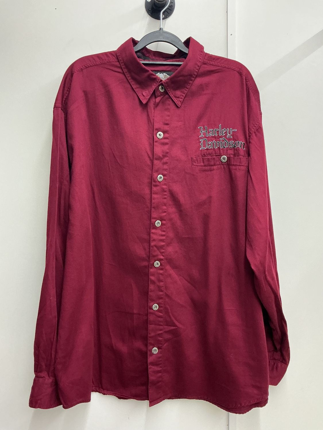 10237 HD Men's Burgundy W/ Black Dragons Knights of the Open Road LS XL
