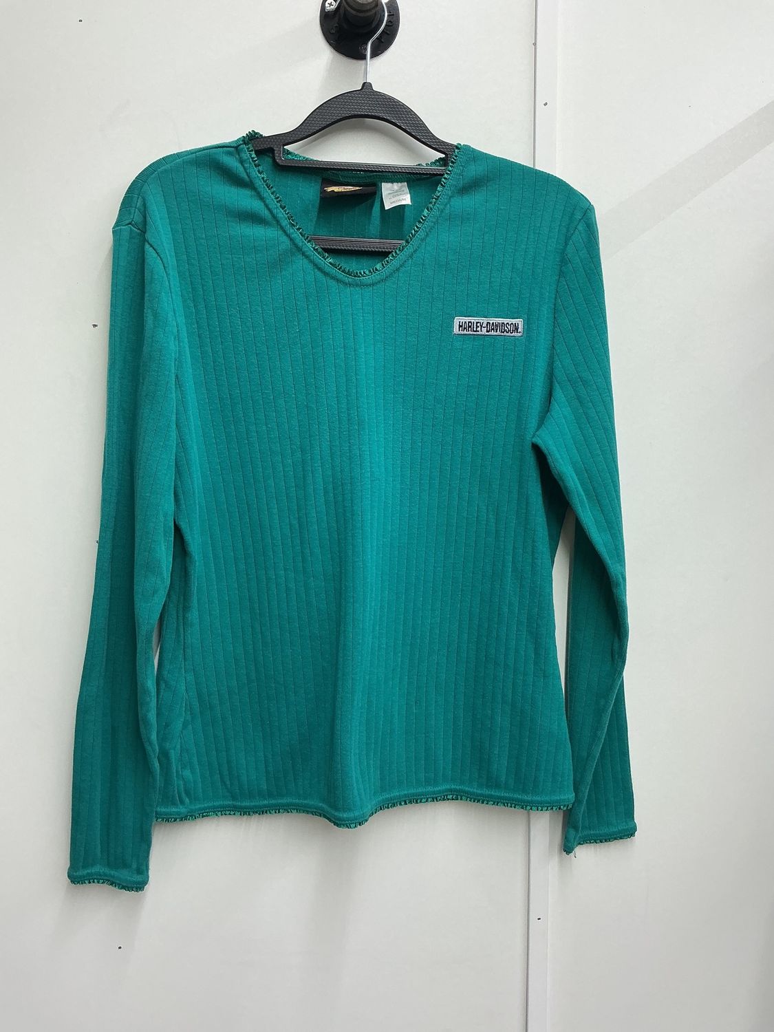 10238 HD Women's Green W/ Silver Embroidered HD Long Sleeve Medium
