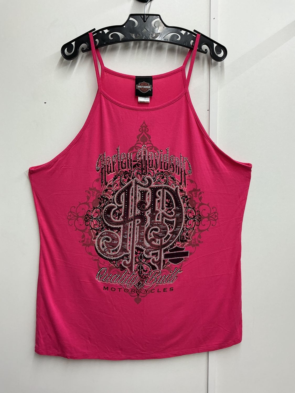 10001 HD Women's Hot Pink W/ Black Blingy HD Tank 2XL