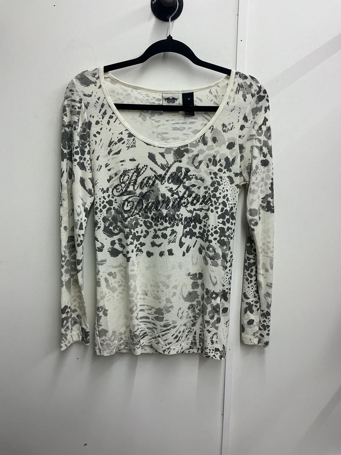 10242 HD Women's Cheetah Print Rhinestone HD LS Small