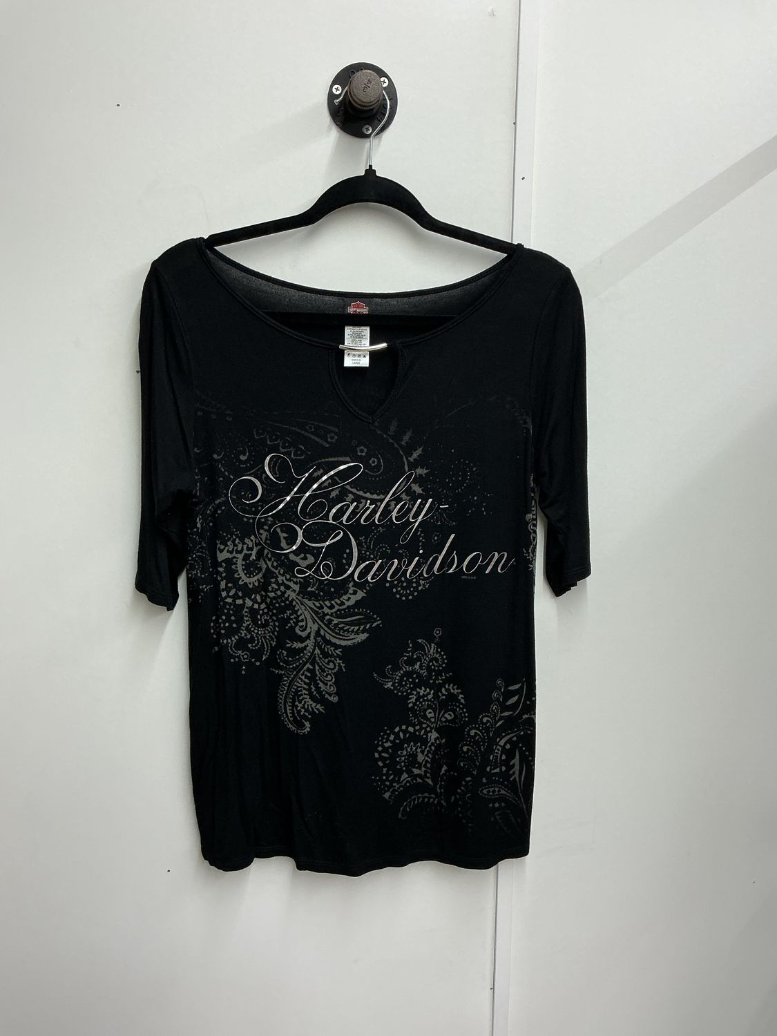 10250 HD Women's Black W/Paisley Silver HD Half Sleeve Large