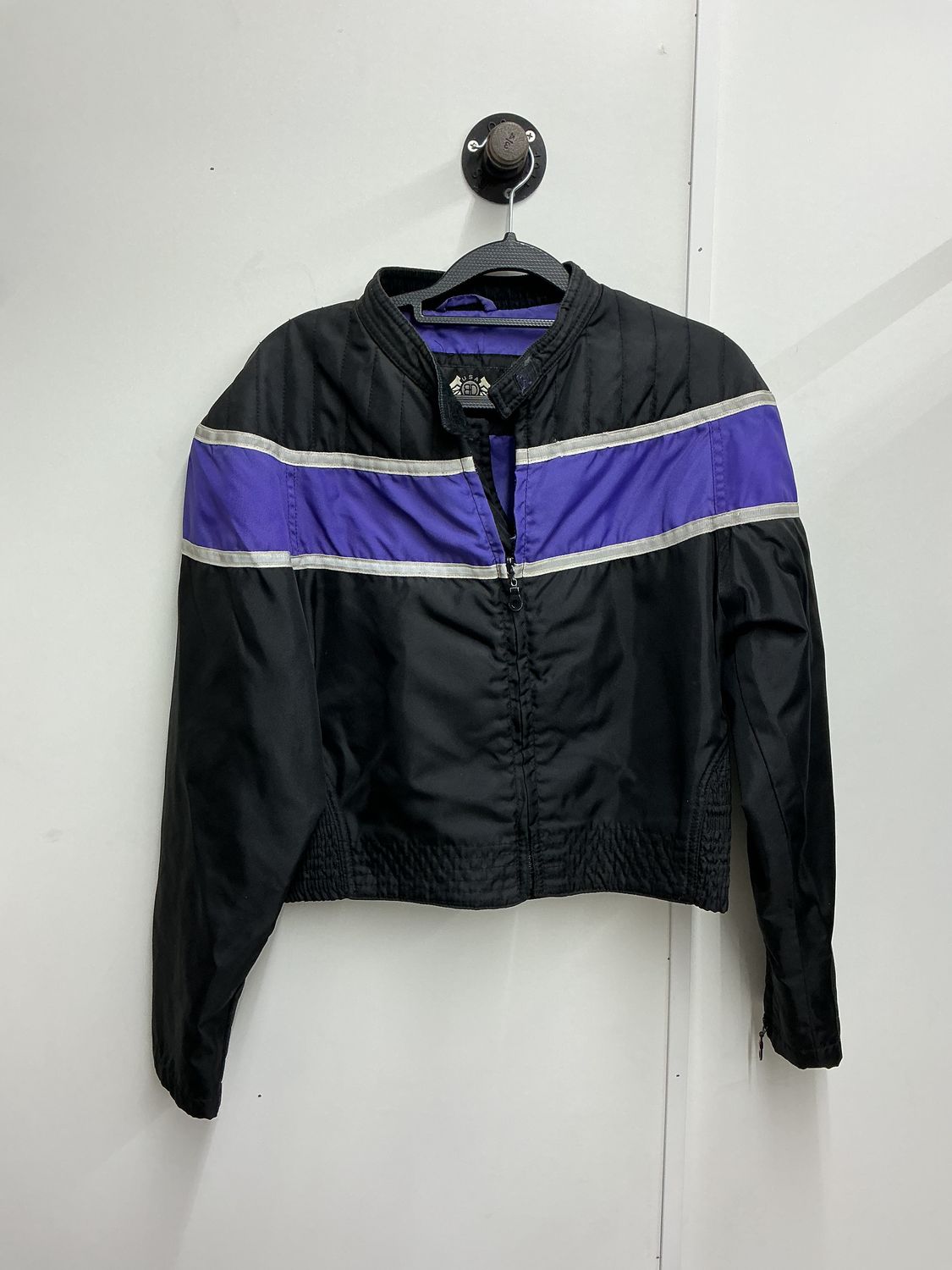 10250 OB Women's Black W/ Purple Stripe Reflective Riding Jacket Large
