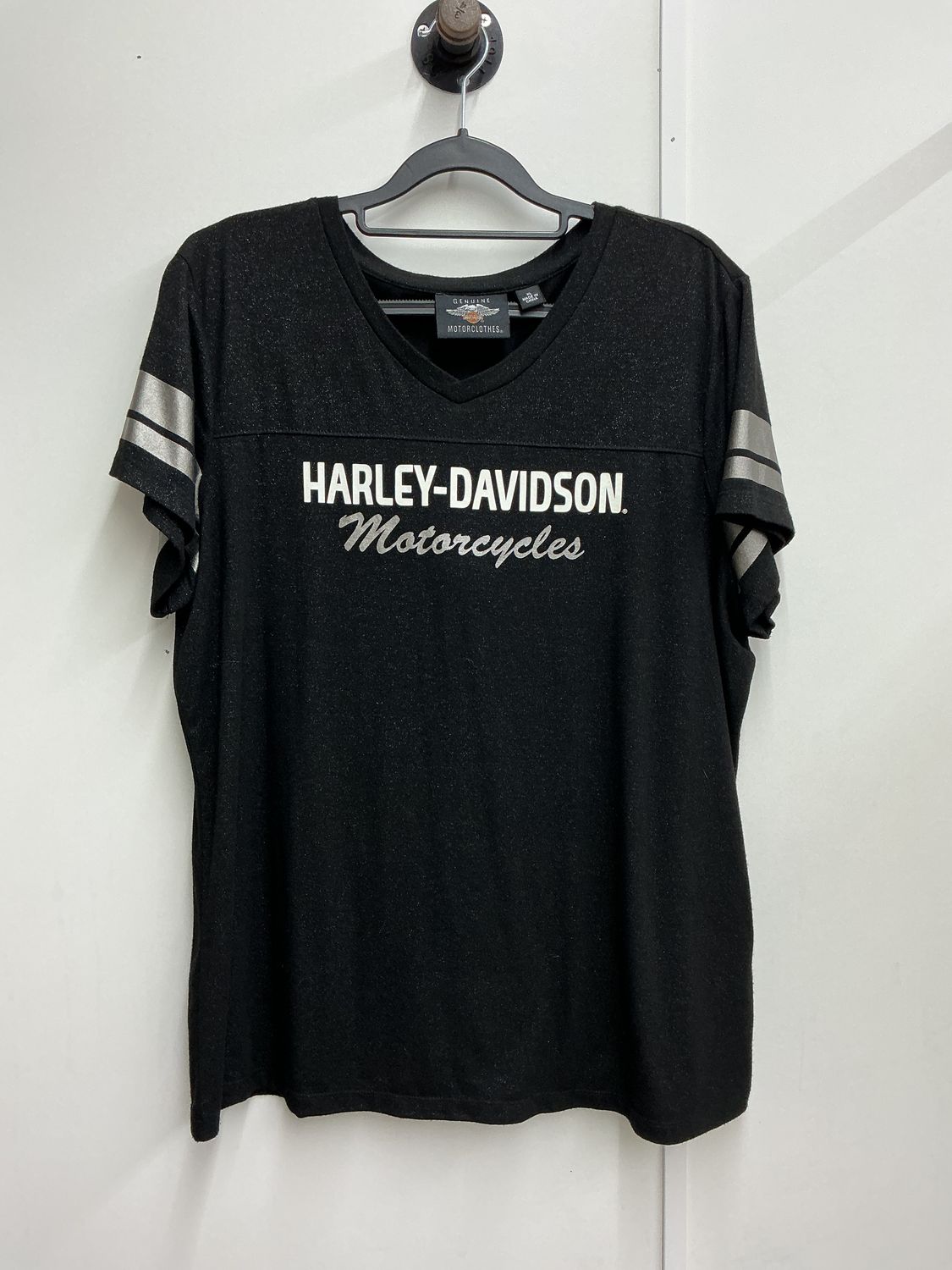 10260 HD Women's Black W/ White &amp; Grey HD Short Sleeve Top XL